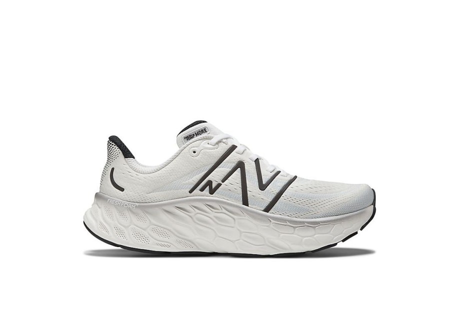 Men New Balance Running | Fresh Foam X More V4 White With Black Metallic And Black