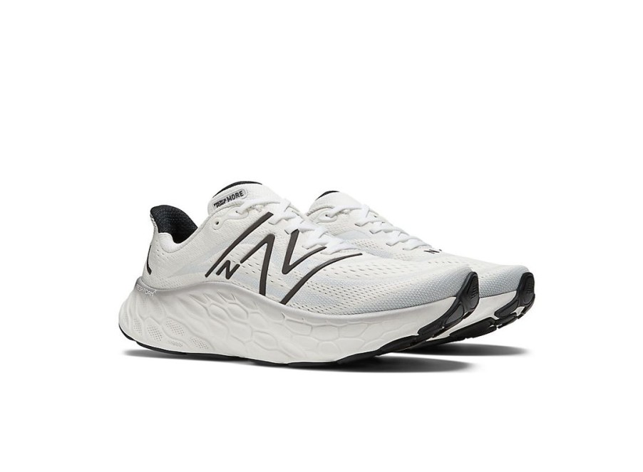 Men New Balance Running | Fresh Foam X More V4 White With Black Metallic And Black