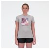 Women New Balance Shirts | Run For Life Graphic T-Shirt Athletic Grey