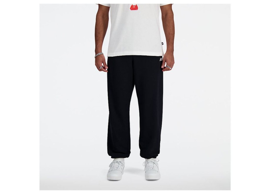 Men New Balance Pants | Sport Essentials French Terry Jogger Black