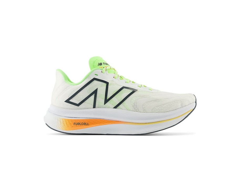 Women New Balance Running | Fuelcell Supercomp Trainer V2 White With Bleached Lime Glo And Hot Mango