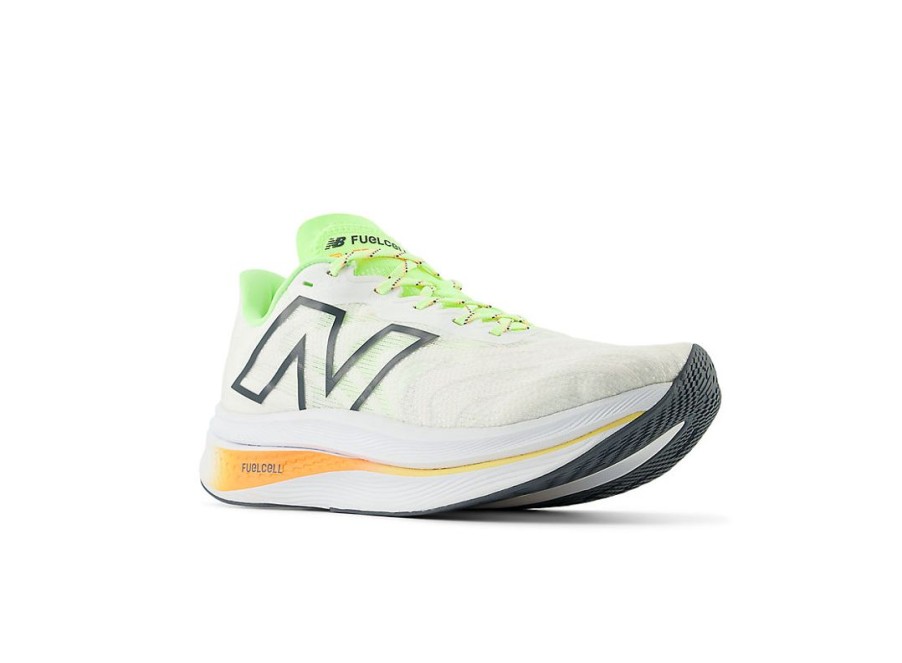 Women New Balance Running | Fuelcell Supercomp Trainer V2 White With Bleached Lime Glo And Hot Mango