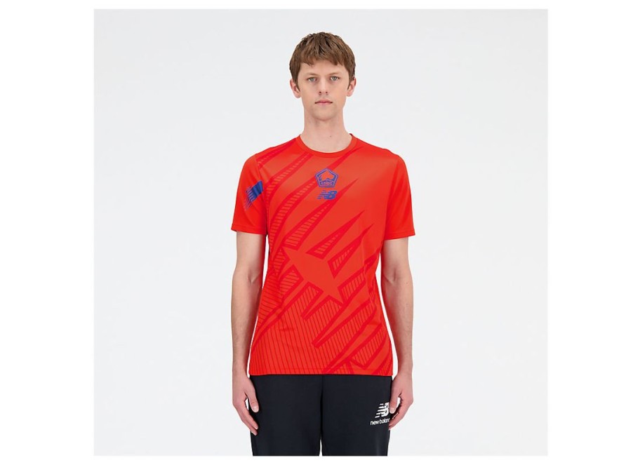 Men New Balance Shirts | Lille Losc Lightweight T-Shirt Neo Flame