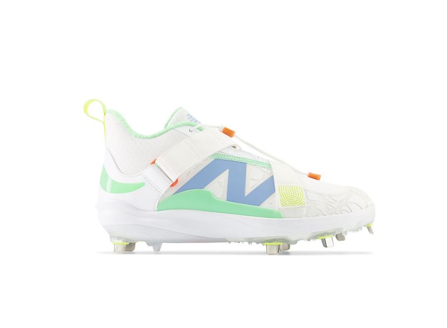 Men New Balance Baseball | Fuelcell Lindor 2 Optic White With Neon Dragonfly And Electric Jade