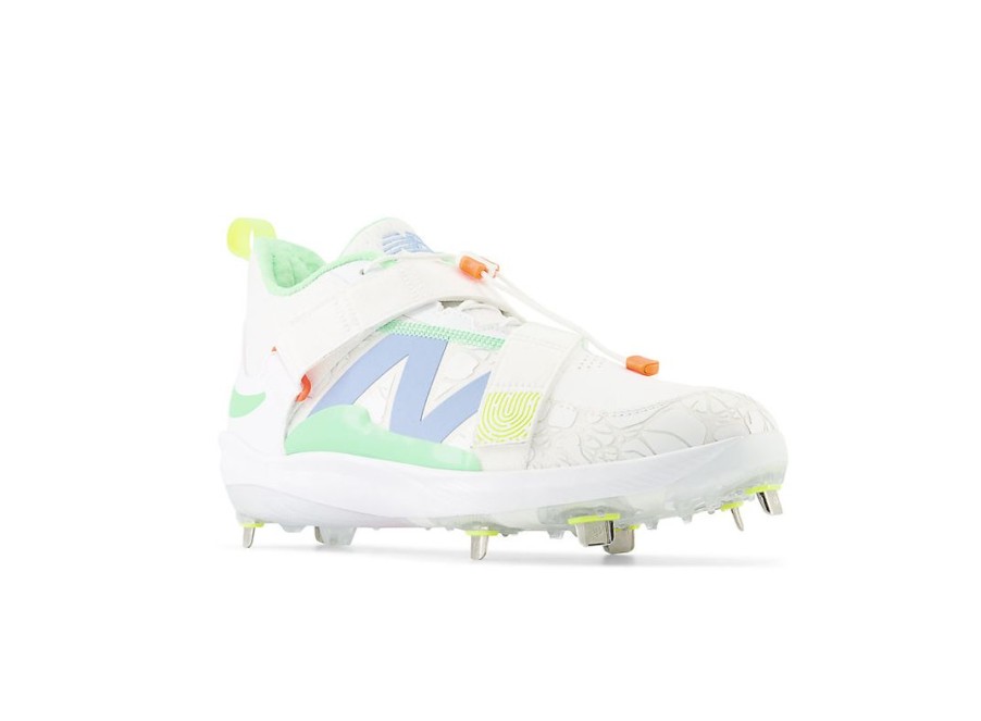 Men New Balance Baseball | Fuelcell Lindor 2 Optic White With Neon Dragonfly And Electric Jade