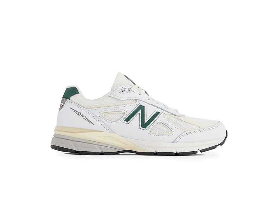 Men New Balance Lifestyle | Made In Usa 990V4 Calcium With Forest Green