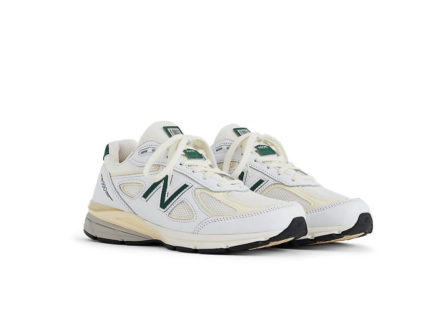 Men New Balance Lifestyle | Made In Usa 990V4 Calcium With Forest Green