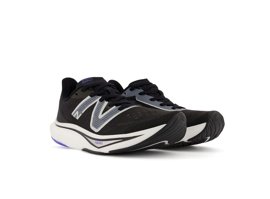 Women New Balance Running | Fuelcell Rebel V3 Black With Aura And Vibrant Spring Glo