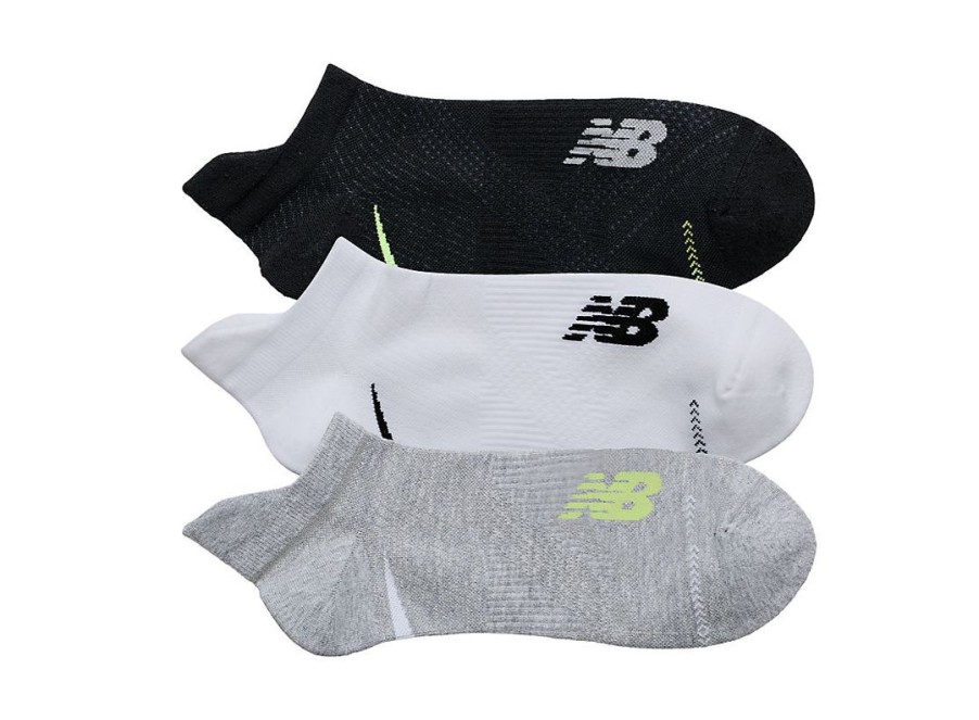 Men New Balance Socks | Running Repreve No Show Tab 3 Pack Assorted 1 Colors