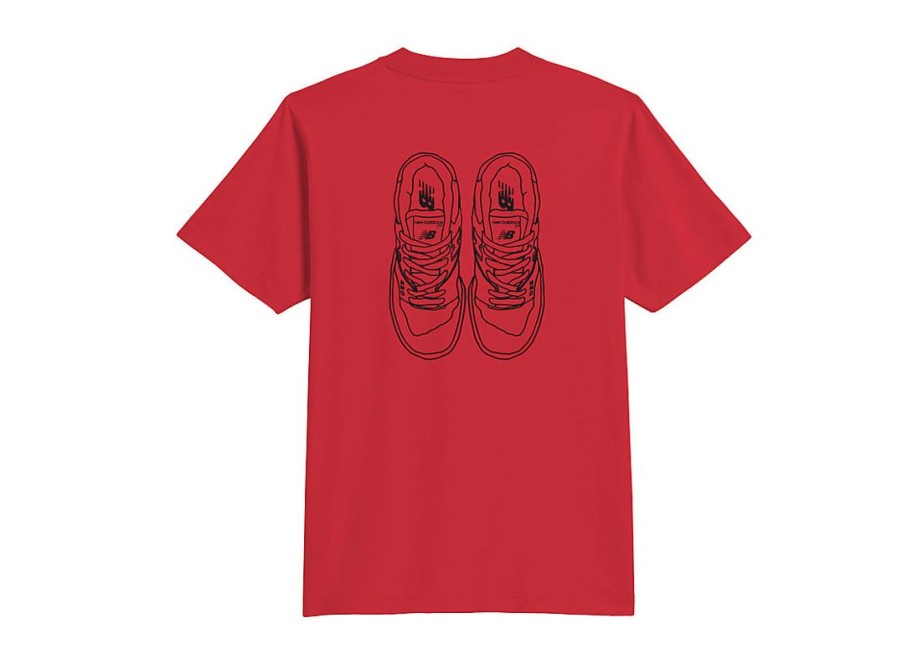 Men New Balance Shirts | 550 Sketch Graphic T-Shirt Team Red