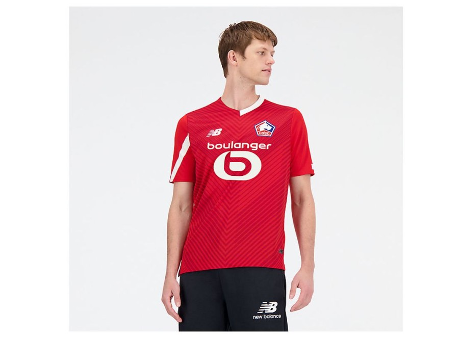 Men New Balance Shirts | Lille Losc Short Sleeve Jersey Home