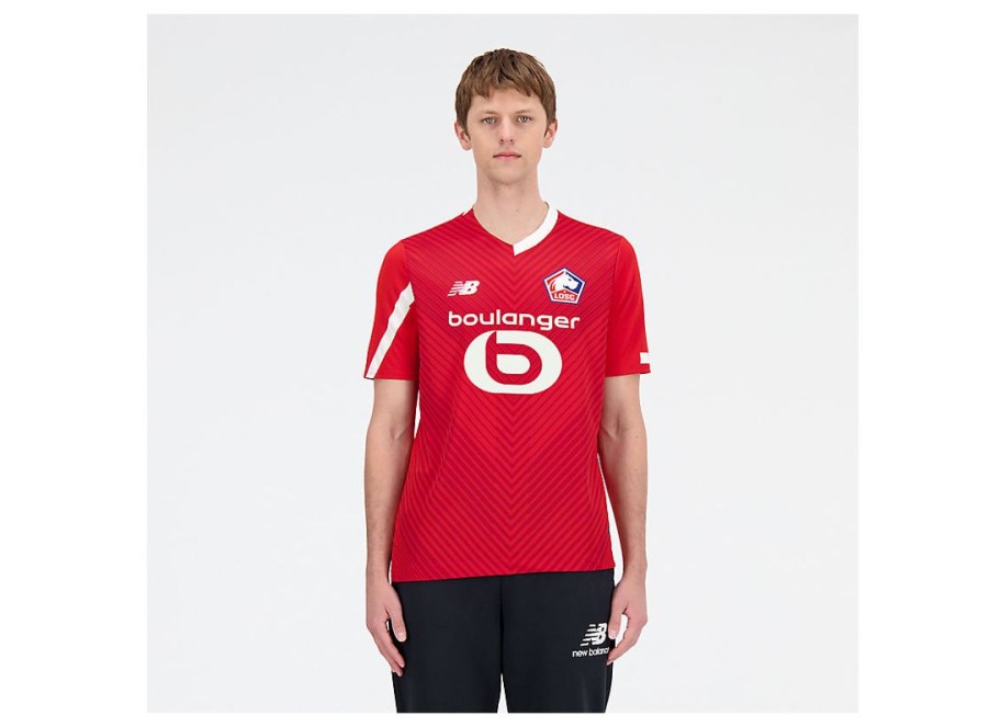 Men New Balance Shirts | Lille Losc Short Sleeve Jersey Home