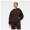 Women New Balance Hoodies & Sweatshirts | Linear Heritage Brushed Back Fleece Hoodie Black Coffee