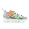 Women New Balance Softball | Fuelcell Lindor 2 Comp Team Away Grey With Electric Jade And Neon Dragonfly