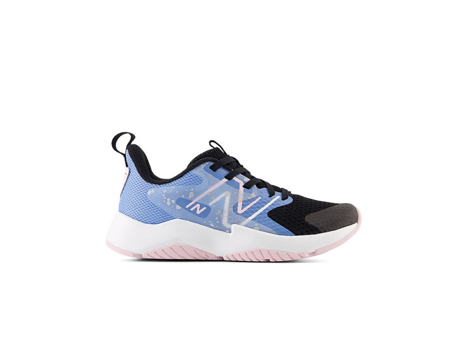 Kid New Balance Little Kids | Rave Run V2 Black With Blue Laguna And Light Raspberry