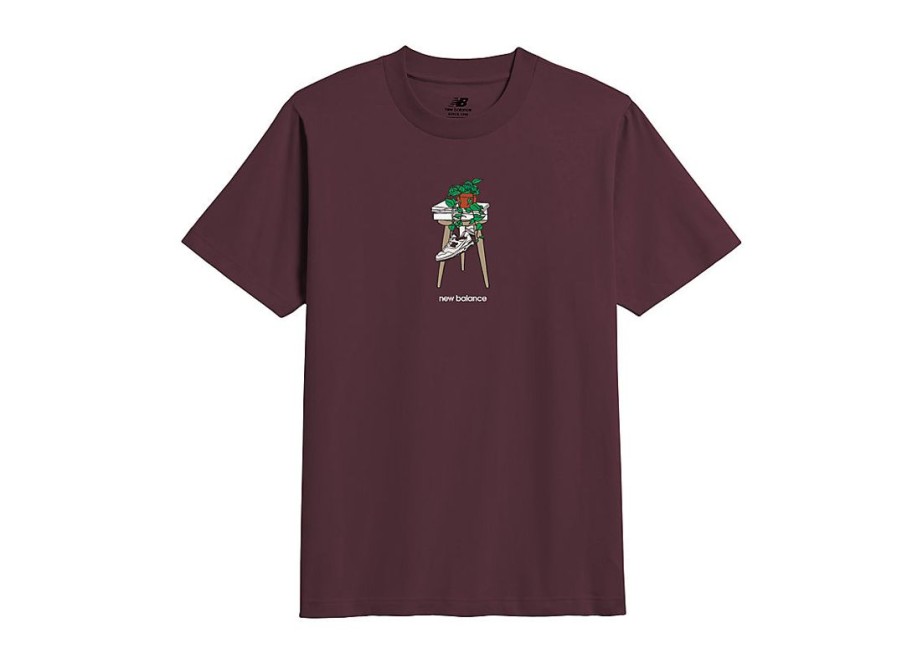 Men New Balance Shirts | 550 Houseplant Graphic T-Shirt Nb Burgundy