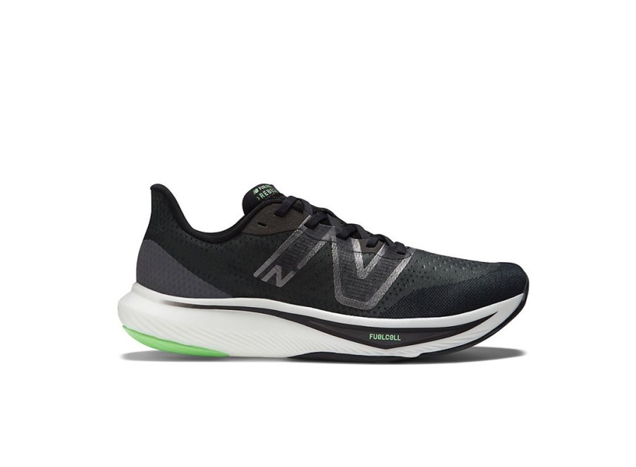 Men New Balance Running | Fuelcell Rebel V3 Black With Infinity Blue And Vibrant Spring