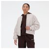 Women New Balance Shirts | Linear Heritage Woven Bomber Jacket Moonrock