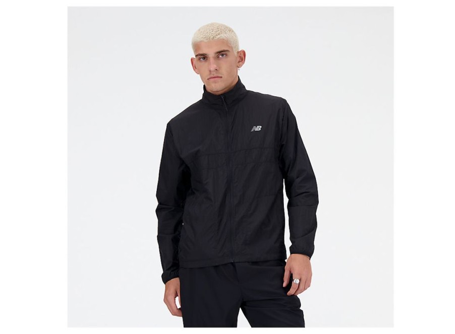 Men New Balance Jackets & Vests | Athletics Packable Jacket Black