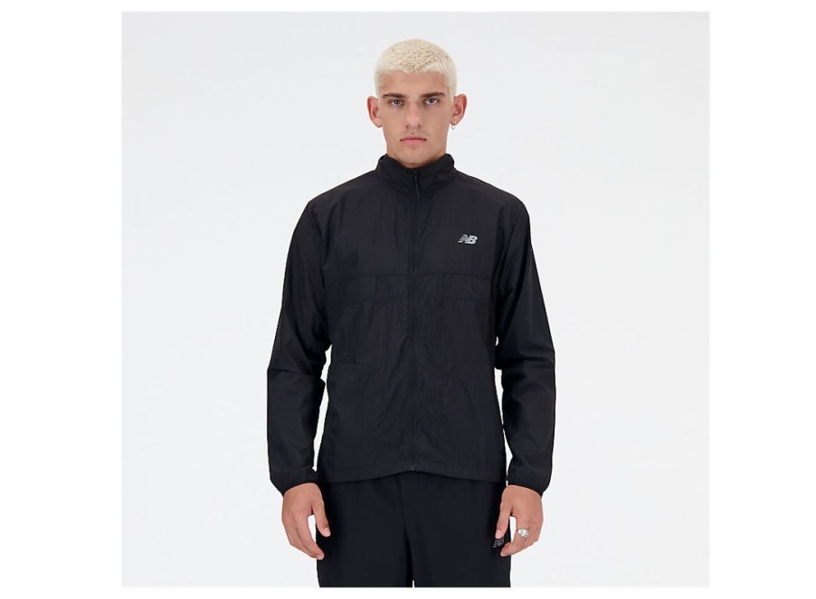 Men New Balance Jackets & Vests | Athletics Packable Jacket Black