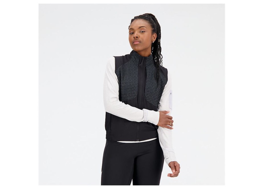 Women New Balance Jackets & Vests | Impact Run Luminous Packable Vest Black