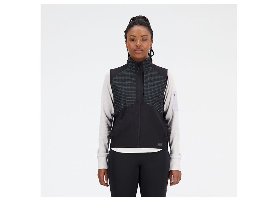 Women New Balance Jackets & Vests | Impact Run Luminous Packable Vest Black