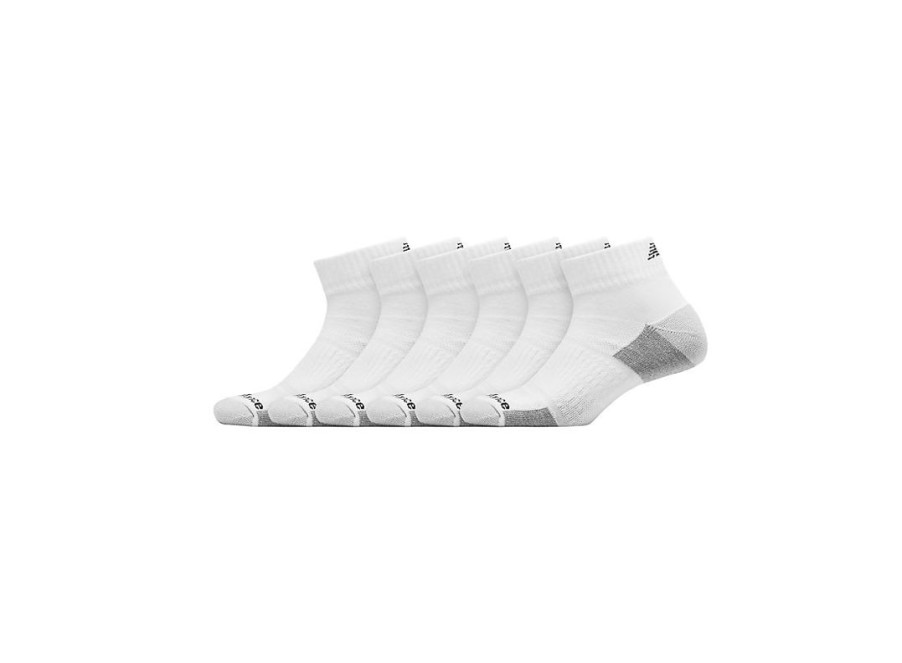 Men New Balance Socks | Cushioned Ankle Socks 6 Pack White