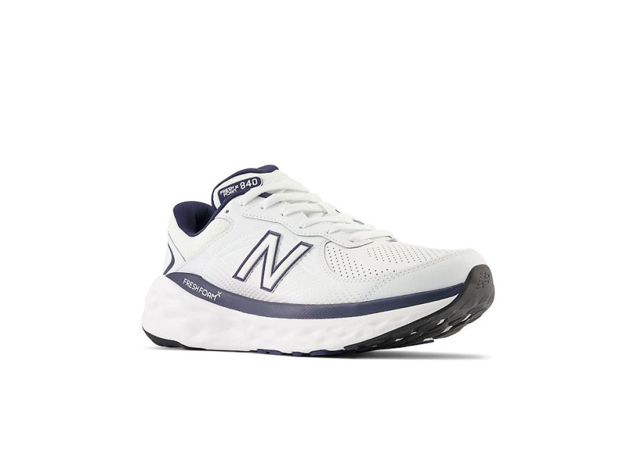 Men New Balance Walking | Fresh Foam X 840F White With Team Navy