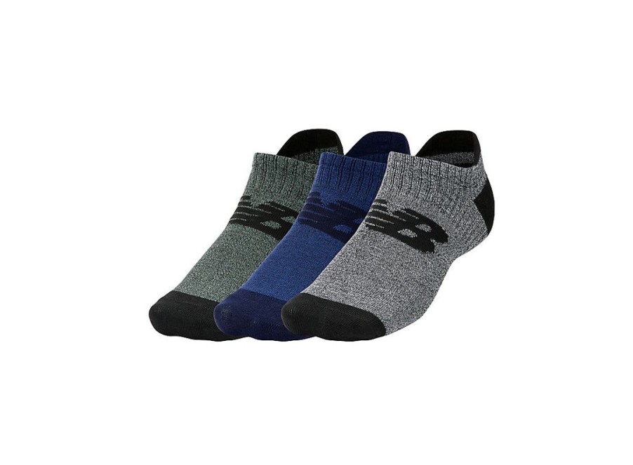 Men New Balance Socks | Performance Invisible No Show 3 Pack Assorted 1 Colors