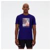 Men New Balance Shirts | Run For Life Graphic T-Shirt Victory Blue