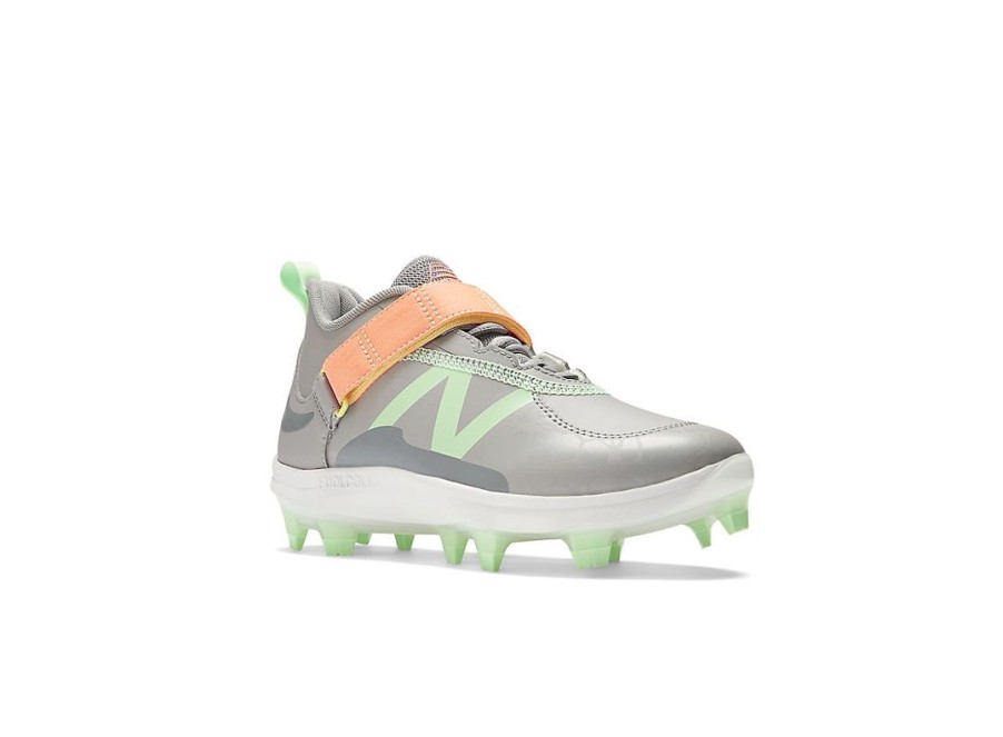 Kid New Balance Big Kids | Fuelcell Lindor 2 Youth Team Away Grey With Neon Dragonfly And Electric Jade