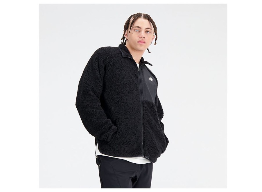 Men New Balance Jackets & Vests | Q Speed Sherpa Jacket Black