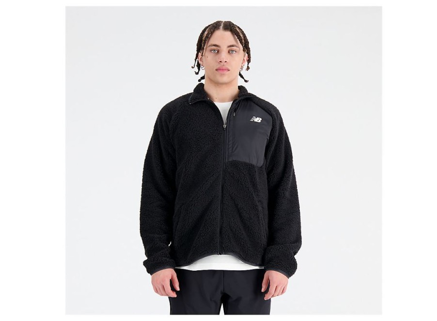 Men New Balance Jackets & Vests | Q Speed Sherpa Jacket Black