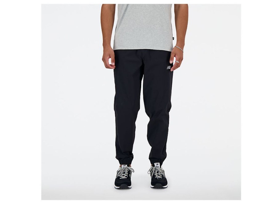 Men New Balance Pants | Athletics Stretch Woven Jogger Black