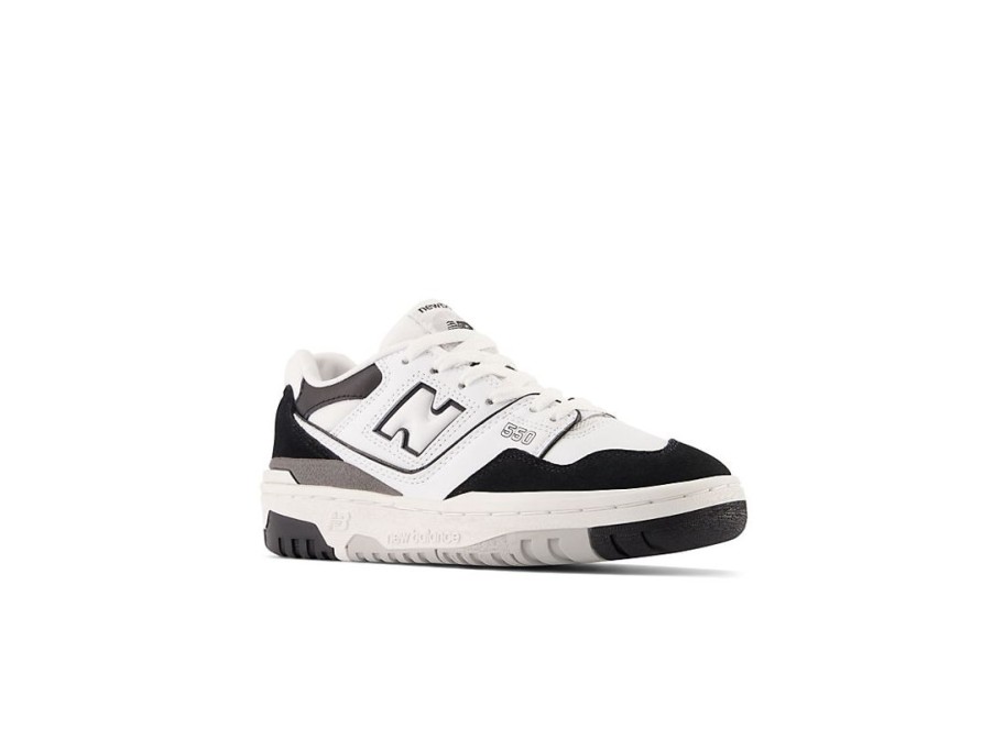 Kid New Balance Big Kids | 550 White With Black And Rain Cloud