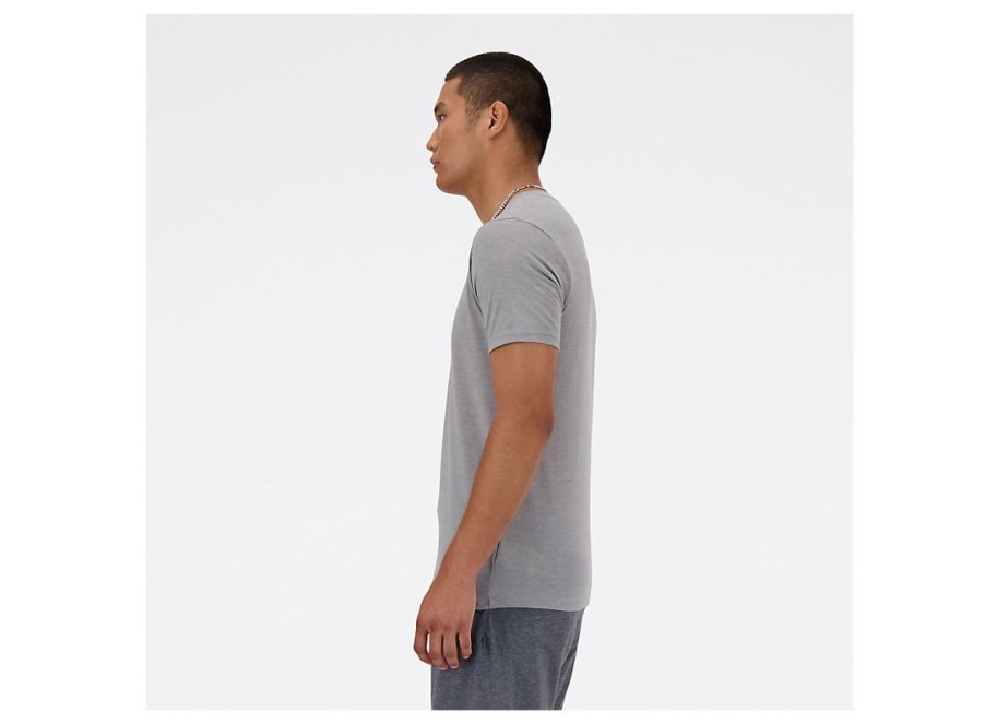 Men New Balance Shirts | Sport Essentials Heathertech T-Shirt Athletic Grey Heather