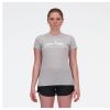 Women New Balance Shirts | Run For Life Graphic T-Shirt Athletic Grey