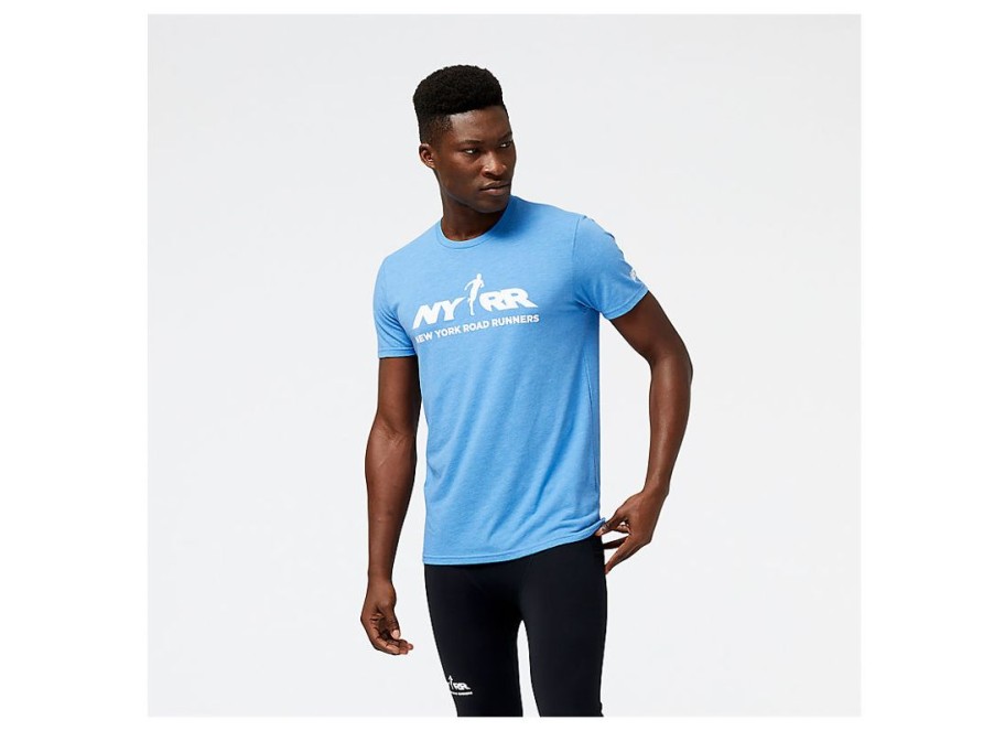 Men New Balance Shirts | Run 4 Life Graphic Short Sleeve Team Royal