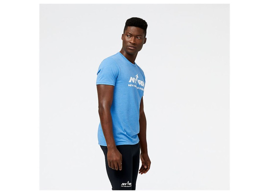 Men New Balance Shirts | Run 4 Life Graphic Short Sleeve Team Royal