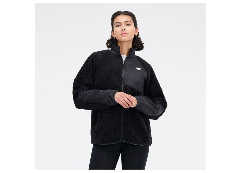 Women New Balance Jackets & Vests | Q Speed Sherpa Jacket Black