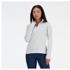 Women New Balance Hoodies & Sweatshirts | Sport Essentials Space Dye Quarter Zip Ash Heather