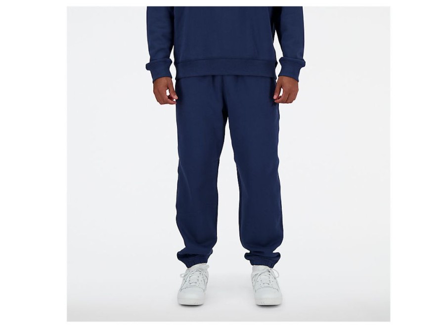 Men New Balance Pants | Athletics French Terry Jogger Nb Navy