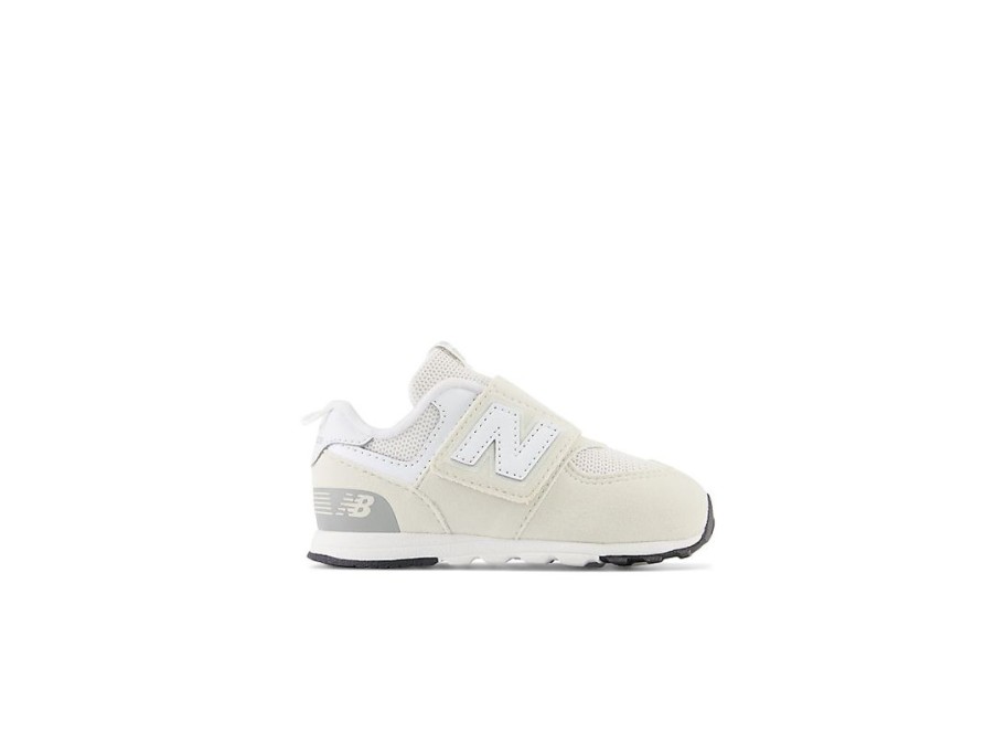 Kid New Balance Crib & Toddlers (Size - 10) | 574 New-B Hook & Loop Nimbus Cloud With White