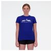 Women New Balance Shirts | Run For Life Graphic T-Shirt Team Royal