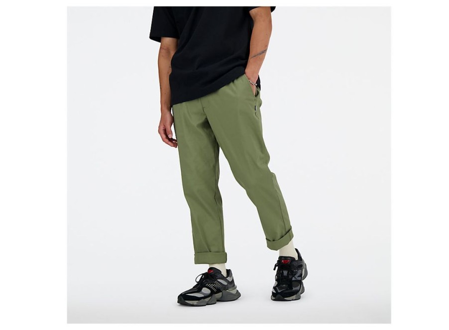 Men New Balance Pants | Twill Straight Pant 28 Dark Olivine