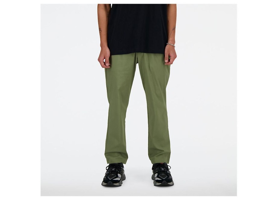 Men New Balance Pants | Twill Straight Pant 28 Dark Olivine