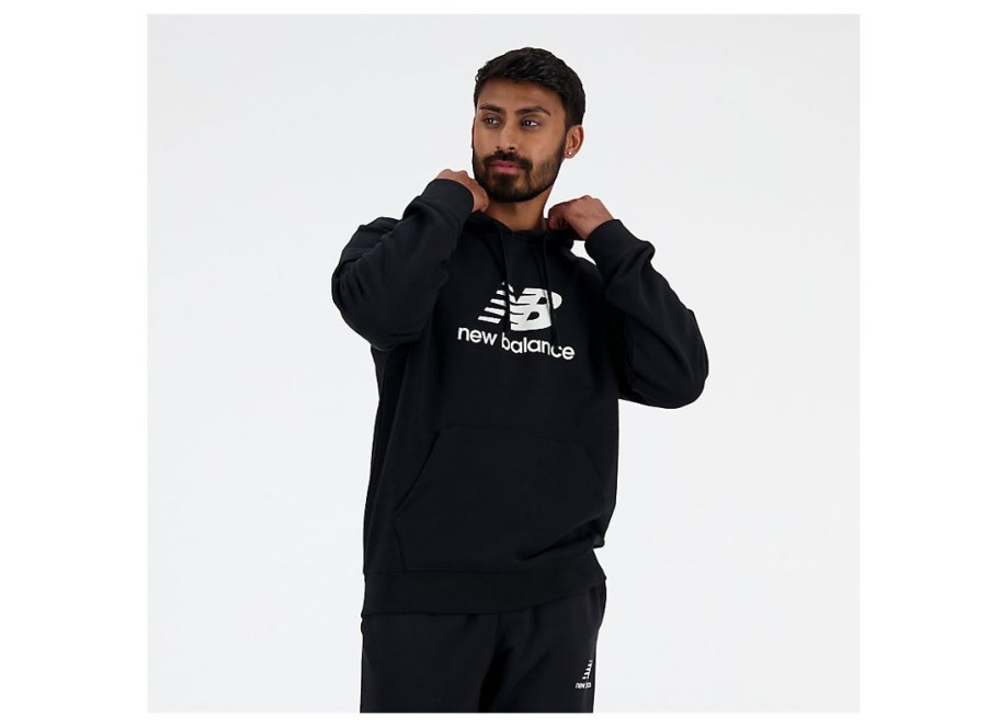 Men New Balance Hoodies & Sweatshirts | Sport Essentials French Terry Logo Hoodie Black