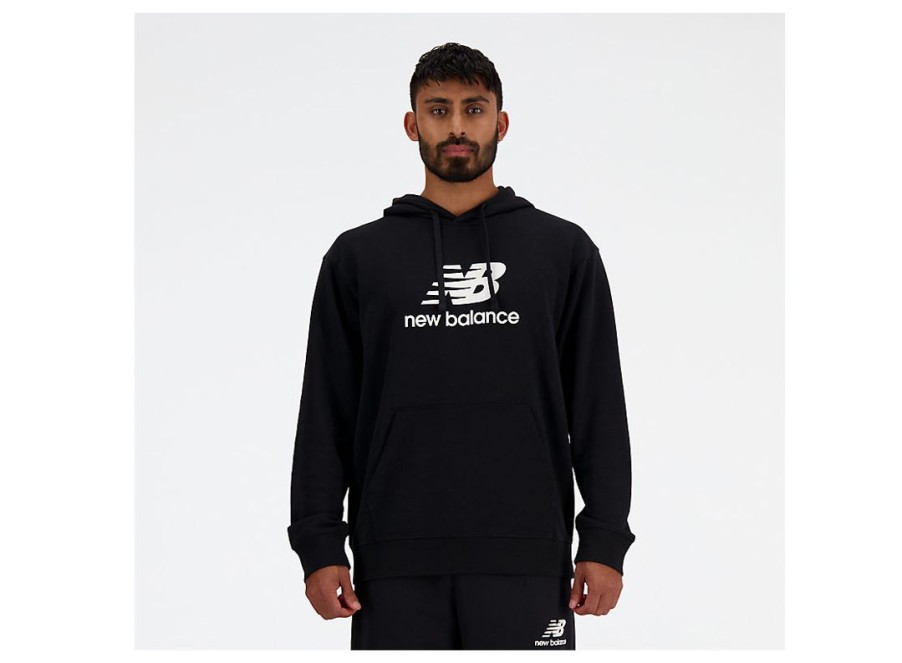 Men New Balance Hoodies & Sweatshirts | Sport Essentials French Terry Logo Hoodie Black