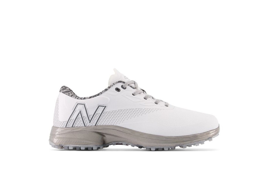 Men New Balance Golf | Fresh Foam X Defender Sl Golf Shoes White With Grey