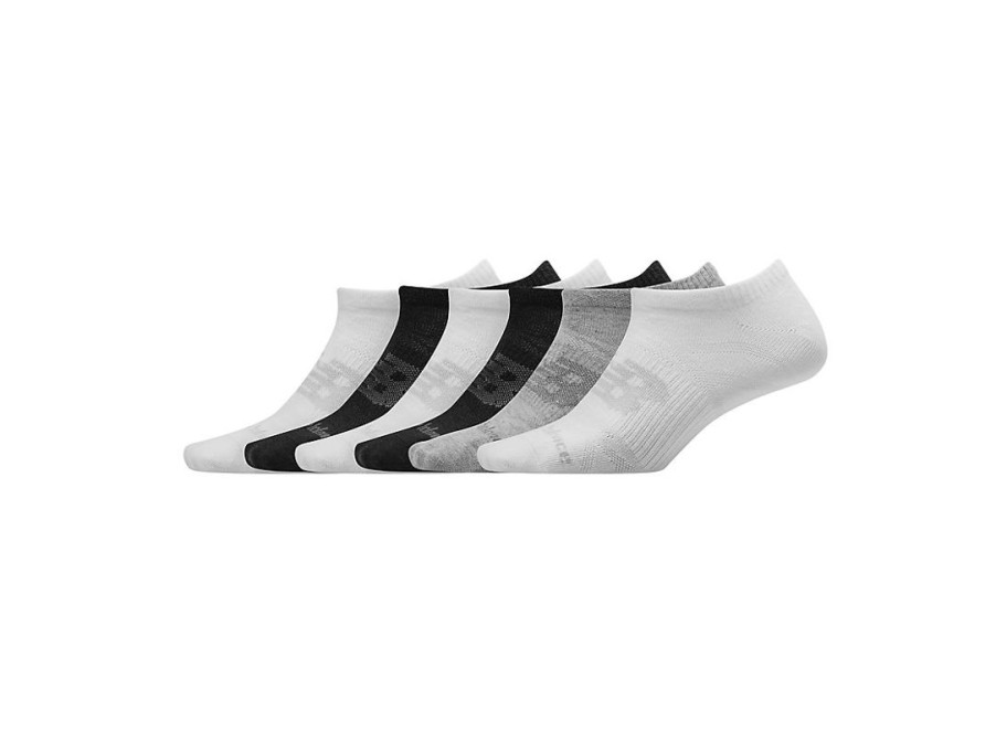 Men New Balance Socks | Flat Knit No Show Socks 6 Pack Assorted Colors 1